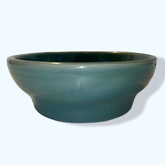 Art pottery signed teal bowl - Picture 1 of 2